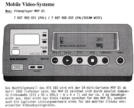 Mobile Video Player MVP 01 7.607.900 031 032 ; Blaupunkt Ideal, (ID = 2547915) Enrég.-R