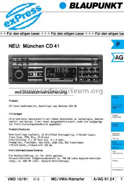 München CD41 7.641.790.010; Blaupunkt Ideal, (ID = 2046610) Car Radio