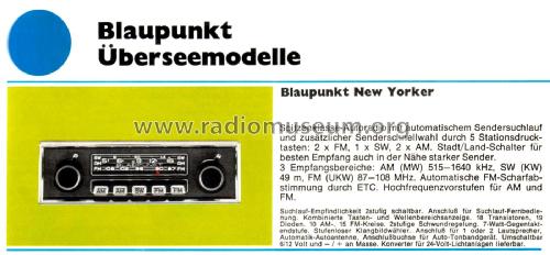 New Yorker 7.638.750 ab Z 1680001; Blaupunkt Ideal, (ID = 2547556) Car Radio