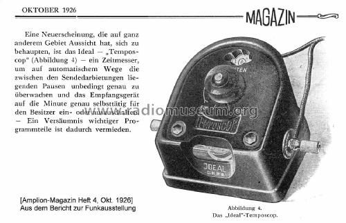 Pausenuhr Temposcop ; Blaupunkt Ideal, (ID = 2502676) Altri tipi