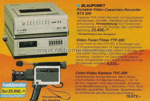 Portable Video Cassette Recorder RTX-200 / 7 618 022; Blaupunkt Ideal, (ID = 2100513) R-Player