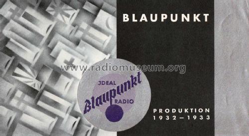 Ideal Blaupunkt Radio - Produktion 1932 - 1933 ; Blaupunkt Ideal, (ID = 3084249) Paper