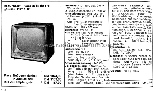 Sevilla 110° 4N 70444; Blaupunkt Ideal, (ID = 2520743) Televisión
