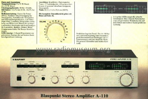 Stereo Amplifier A-110 7.629.110; Blaupunkt Ideal, (ID = 2222494) Ampl/Mixer