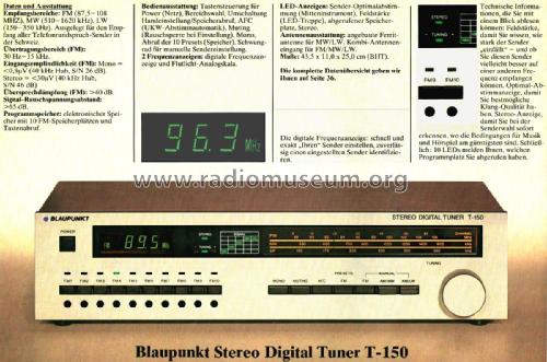 Stereo Digital Tuner T-150; Blaupunkt Ideal, (ID = 2222467) Radio