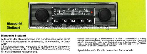 Stuttgart 7.638.500 ab Z 700001; Blaupunkt Ideal, (ID = 2187646) Car Radio