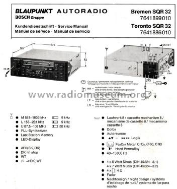 Toronto SQR32 7.641.886.010 ab 7700001; Blaupunkt Ideal, (ID = 2047240) Car Radio