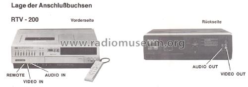Video Cassette Recorder RTV-200; Blaupunkt Ideal, (ID = 2851045) Reg-Riprod