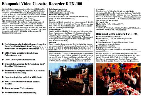 Video Cassette Recorder RTX-100E 7618020; Blaupunkt Ideal, (ID = 2851305) R-Player