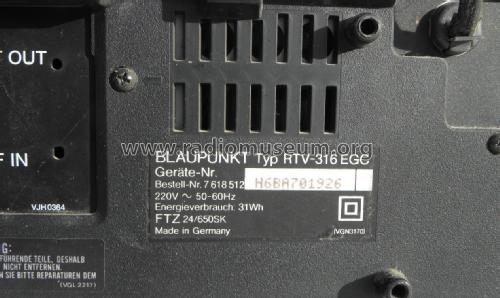 Video Recorder RTV-316 EGC; Blaupunkt Ideal, (ID = 2446523) R-Player