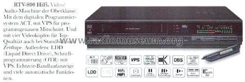 Video Recorder RTV-800 HiFi; Blaupunkt Ideal, (ID = 2850275) R-Player