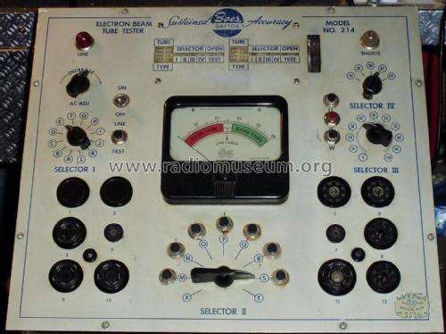 Electron Beam Tube Tester 214; Boes Co., W.W.; (ID = 2101882) Equipment