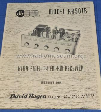 FM-AM Receiver RR501B; Bogen -Presto, David (ID = 983456) Radio