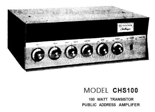 Solid State Series CHS100; Challenger Amplifier (ID = 1817216) Ampl/Mixer