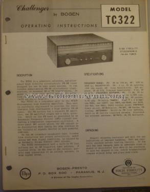 TC322 ; Challenger Amplifier (ID = 1606906) Radio