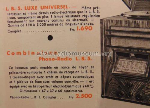 Phono-Radio LB5; Bonvoisin, L., (ID = 1734912) Radio
