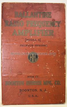 Radio frequency amplifying unit model 5 ; Boonton Rubber Mfg. (ID = 1077176) RF-Ampl.