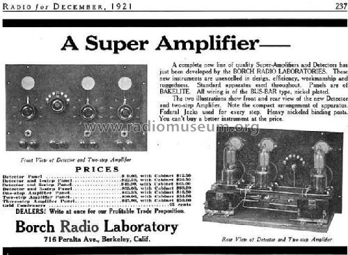 Two-Step Audio Amplifier Panel ; Borch Radio (ID = 1276456) Ampl/Mixer