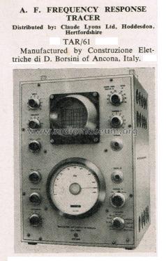 A. F. Frequency Response Tracer TAR/61; Borsini - (ID = 2775390) Equipment