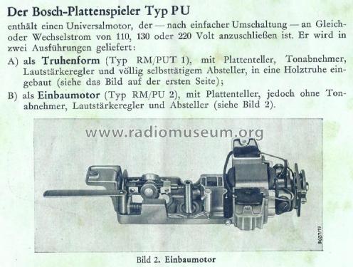 Plattenspieler RM/PU 2; Bosch; Deutschland (ID = 2858206) R-Player