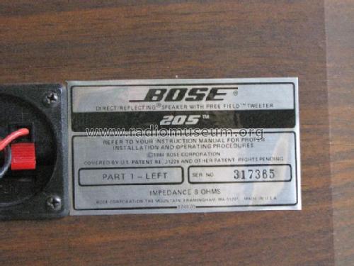 205 ; BOSE Corporation; (ID = 906849) Speaker-P