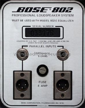 Professional Loudspeaker System 802; BOSE Corporation; (ID = 799203) Parleur
