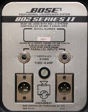 Professional Loudspeaker System 802 Serie II ; BOSE Corporation; (ID = 797167) Speaker-P