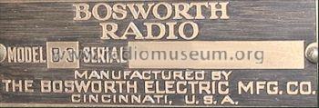 B3; Bosworth Electric (ID = 553642) Radio