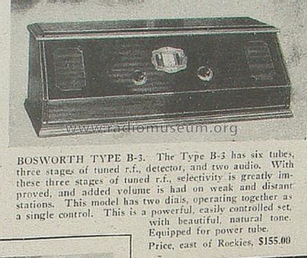 B3; Bosworth Electric (ID = 1341633) Radio