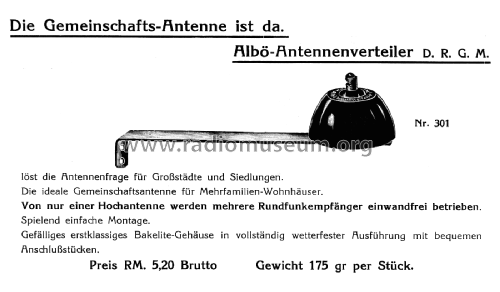 Albö-Antennenverteiler Nr. 301; Böttinger, Albert; (ID = 2729467) Diversos