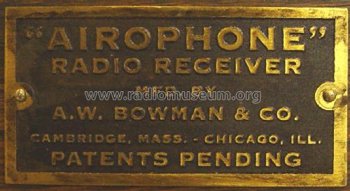 Airophone ; Bowman & Co., A.W.; (ID = 2362258) Radio