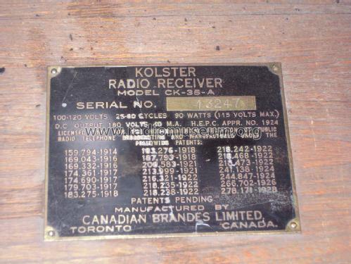 CK-35-A ; Canadian Brandes Ltd (ID = 1207023) Radio