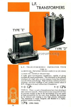 Audio transformer Type E; Brandes Ltd., London (ID = 2330377) Bauteil