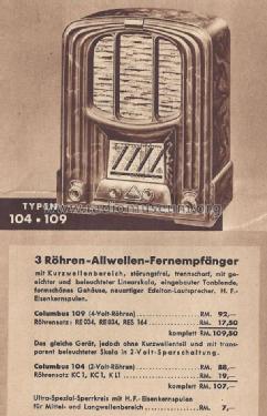 Columbus 104; Brandt Roland Brandt (ID = 1397751) Radio