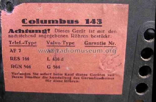 Columbus 143; Brandt Roland Brandt (ID = 541452) Radio
