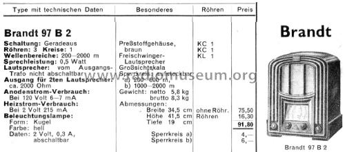 97B2; Brandt Roland Brandt (ID = 2377104) Radio