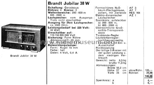 Jubilar 38W; Brandt Roland Brandt (ID = 2804039) Radio