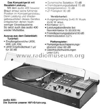 Audio 400; Braun; Frankfurt (ID = 765791) Radio