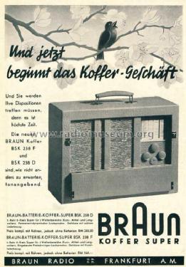 Koffer Super BSK 238D ; Braun; Frankfurt (ID = 116618) Radio