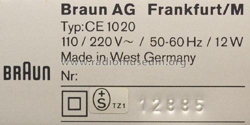 CE1020; Braun; Frankfurt (ID = 1769154) Radio