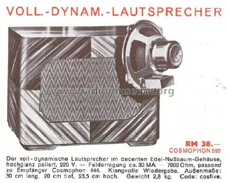 Cosmophon 555; Braun; Frankfurt (ID = 1603694) Speaker-P