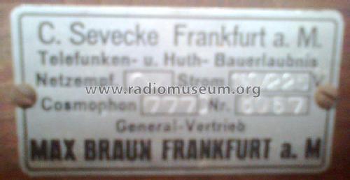 Cosmophon 777C; Braun; Frankfurt (ID = 1827018) Radio