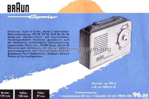 Exporter ; Braun; Frankfurt (ID = 2265676) Radio