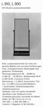 Hi-Fi-Lautsprechereinheit L900; Braun; Frankfurt (ID = 1753427) Speaker-P