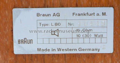 Hi-Fi- und Studiolautsprecher L80; Braun; Frankfurt (ID = 280626) Speaker-P