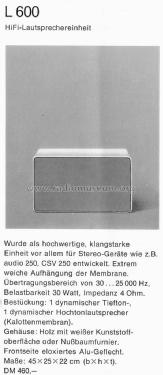 HiFi-Lautsprecher-Einheit L600; Braun; Frankfurt (ID = 1753445) Parleur