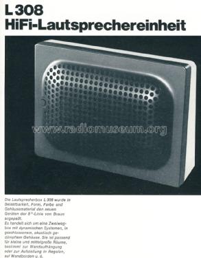 HiFi-Lautsprechereinheit L 308; Braun; Frankfurt (ID = 1769403) Altavoz-Au