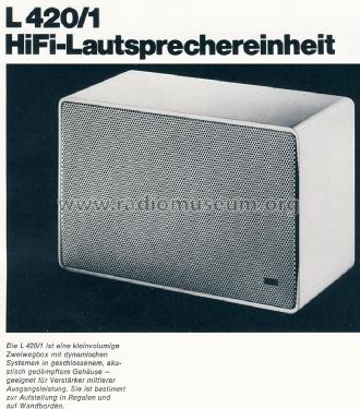 HiFi-Lautsprechereinheit L 420/1; Braun; Frankfurt (ID = 1769409) Parlante