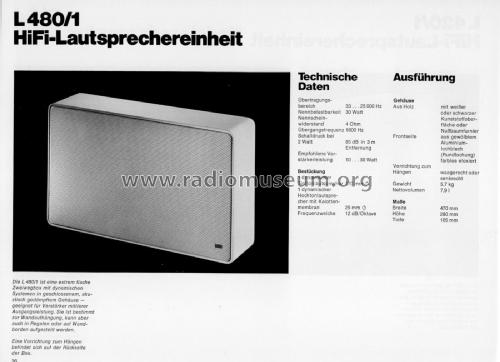 HiFi-Lautsprechereinheit L 480/1; Braun; Frankfurt (ID = 1881606) Speaker-P