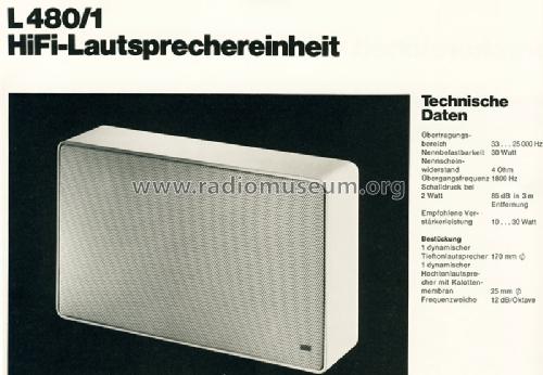 HiFi-Lautsprechereinheit L 480/1; Braun; Frankfurt (ID = 817885) Parleur